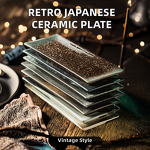Porcelain Plate Manufacturer - Creative Retro Distressed Large Rectangular Japanese Ceramic Sushi Platters