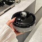 Metal Cigar Ashtray Manufacturer - Modern Portable Black Revolving Customizable for Home Hotel Classic Style Kitchen Living Room