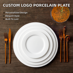 Porcelain Plate Manufacturer - Custom Logo Printed White 8 Inch Eco-Friendly for Party Home Restaurants Hotels