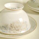 Bone China Tea Cup Set Manufacturer - Elegant Frola British-Style White Porcelain Goldrim Coffee Cup Saucer Gift
