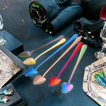 Stainless Steel Spoon Manufacturer - Hot Sale 304 Dessert Cute Heart Shape Long Handle Gold for Ice Cream Tea Coffee