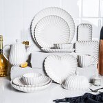 Ceramic Dinner Plate Set Manufacturer - Vintage White Flower Shape Dishes Crockery Tableware