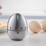 Kitchen Timer Manufacturer - Stainless Steel Egg Manual Mechanical Rotating Alarm 60 Minutes Count Down for Cooking