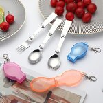 Stainless Steel Cutlery Set Manufacturer - Portable 304 Foldable Mirror Modern Fork Spoon for Outdoor Travel Camping