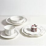 Ceramic Dinnerware Set Manufacturer - Vintage Embossed White Romantic Lace Wedding Plates Bowls and Dishes