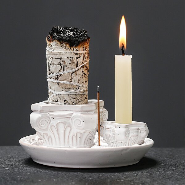 Ceramic Incense Holder Manufacturer - Sage Burner Tray for Palo Santo White Sage Holy Wood for Meditation Room