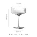 Glass Cup Manufacturer - Vintage Ribbed Unique Dessert Ice Cream for Cocktail Wine Champagne
