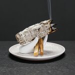 Ceramic Jewelry Tray Manufacturer - White Hand Shape Disc Sage Peruvian Wood Holy Wood Incense for Home Decorations