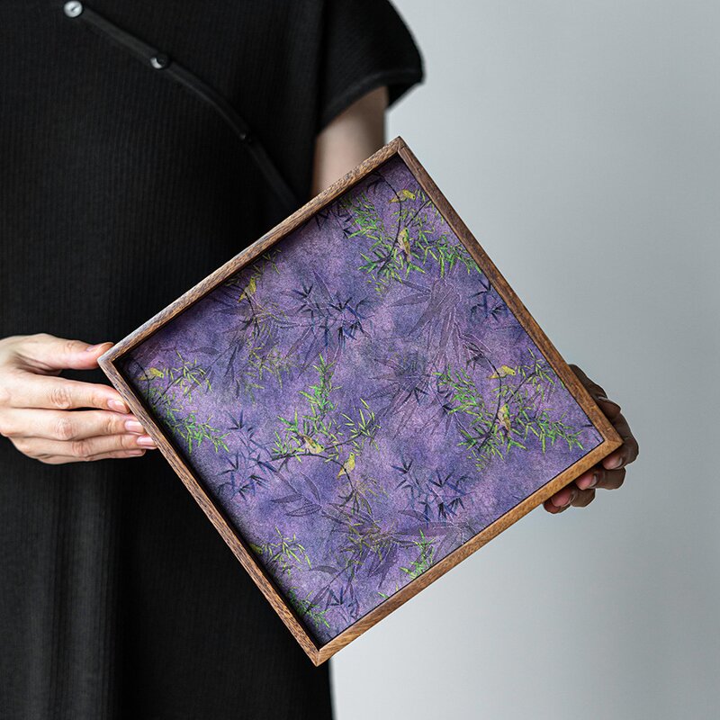 Wood Tea Tray Set Manufacturer - Antique Walnut Retro Kung Fu Inspired Serving for Tea & Coffee Utensils Storage