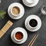 Porcelain Sauce Dish Manufacturer - 3.5 Inch White Round Soy Ceramic Sushi Bowl
