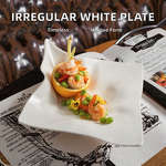 Ceramic Dinner Plate Manufacturer - Creative Irregular White Cold Dishes Salad Sweet Dessert Serving Tray for Party Restaurants