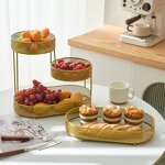 Iron Art Fruit Tray Manufacturer - Nordic-Style Creative Multi-Tier Storage Basket for Snacks Candy Confectionery