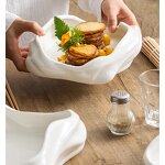 Ceramic Plate Manufacturer - Creative Rock Design Vajilla Code Wave Dinnerware Dessert Serving White Porcelain for Restaurant