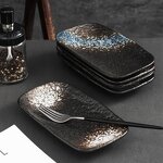 Porcelain Ceramic Plate Manufacturer - Japanese Style Eco-Friendly 8 Inch Rectangular Sushi Serving Tray for Salad Dessert