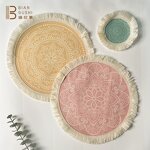 Cotton Placemat Manufacturer - Boho Round Woven Mandala Tassels Heat Proof Washable Circle for Dinner Kitchen Home