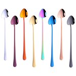 Stainless Steel Spoon Manufacturer - Hot Sale 304 Dessert Cute Heart Shape Long Handle Gold for Ice Cream Tea Coffee
