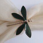 Napkin Ring Manufacturer - Zinc Alloy Green Enamel Dragonfly Home Wedding Party Dinner Holder for Table Decoration