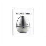 Kitchen Timer Manufacturer - Stainless Steel Egg Manual Mechanical Rotating Alarm 60 Minutes Count Down for Cooking