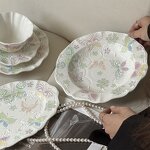 Ceramic Dinnerware Set Manufacturer - Vintage Butterfly Lace Embossed Porcelain Plate Cup Saucer