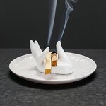 Ceramic Jewelry Tray Manufacturer - White Hand Shape Disc Sage Peruvian Wood Holy Wood Incense for Home Decorations