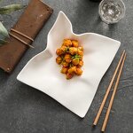 Ceramic Dinner Plate Manufacturer - Creative Irregular White Cold Dishes Salad Sweet Dessert Serving Tray for Party Restaurants