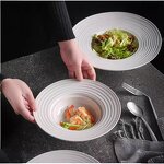 Porcelain Dinner Plate Manufacturer - Ceramic Deep Western White 10 Inch Pasta Salad Nordic Glaze Straw Hat Soup