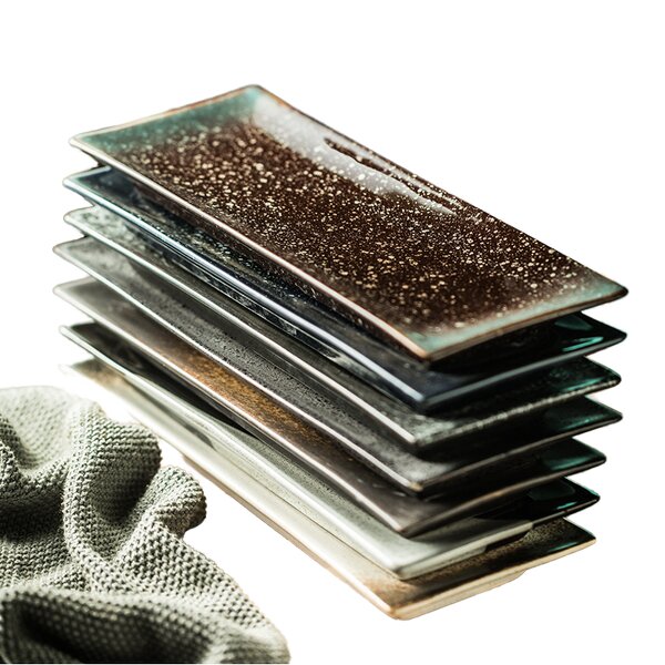 Porcelain Plate Manufacturer - Creative Retro Distressed Large Rectangular Japanese Ceramic Sushi Platters