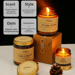 Soy Wax Candle Manufacturer - Home Decor Handmade Aromatherapy Glass Fragrance Souvenir Scented with Lid for Christmas Gifts