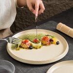 Ceramic Dinner Plate Set Manufacturer - Restaurant Rock Stone Design Flat Plates and Dishes