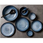 Porcelain Plates Manufacturer - Unique Reactive Glaze Blue Kiln Changed Soup Salad Bowl for Home Restaurant
