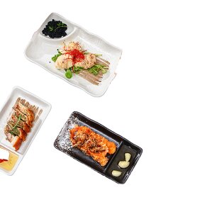 Ceramic Divided Plate Manufacturer - Eco-Friendly for Soy Sauce Snack Dumpling Sushi Korean BBQ Dim Sum Japanese Style