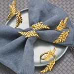 Napkin Ring Manufacturer - Home Decor Golden Leaf for Hotel Party Family Table Dinner Alloy Holder
