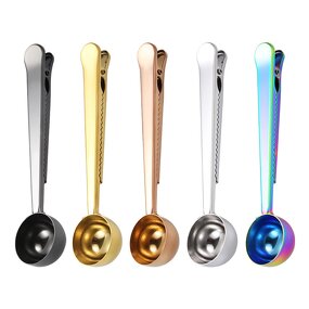 Metal Coffee Scoop Manufacturer - Customized Food Grade Stainless Steel Measuring with Bag Clip for Home