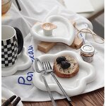 Porcelain Plate Manufacturer - Korean Eco-Friendly White Flower Shape for Party Breakfast Cake Storage Jewelry