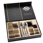 Flatware Set Manufacturer - 24 Piece Service for 6 People High Grade 18/10 Mirror Polished Gift