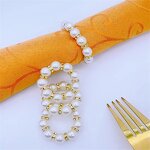 Napkin Ring Manufacturer - Handmade Beaded Pearl DIY Table Cloth Buckle Paper Towel for Valentine's Day