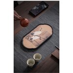 Tea Serving Tray Manufacturer - Vintage-Style Chinese ABSORBENT Dry Tea & Coffee Accessories Waterproof Kung Fu Set with Mat