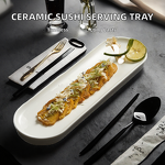 Ceramic Sushi Plate Manufacturer - Rectangle Eco-Friendly Dish Serving Tray Show Platter for Restaurant Dinnerware