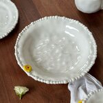 Ceramic Dinner Set Manufacturer - French Vintage Pearl Edged Irregular Flower Exquisite Beaded Plates Bowls