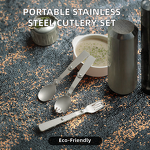 Stainless Steel Cutlery Manufacturer - Wholesale 304 Portable Travel Camping Foldable Spoon Fork Salad Fork