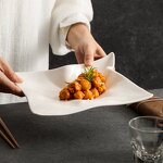 Ceramic Dinner Plate Manufacturer - Creative Irregular White Cold Dishes Salad Sweet Dessert Serving Tray for Party Restaurants