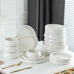 Porcelain Dinner Set Manufacturer - Top Quality White Glazed Ceramic Dessert Dishes Soup Bowls Home