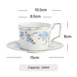 Coffee Cup Set Manufacturer - High Eco-Friendly Porcelain Modern Garden Design 250ml with Flowers Pattern for Afternoon Tea