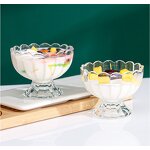 Glass Dessert Bowl Manufacturer - Small Cute Flower Shape Tulip for Ice Cream Fruit Salad