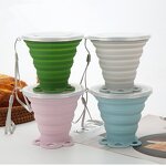 Silicone Folding Cup Manufacturer - Portable Outdoor Sports Collapsible Camping Foldable Water with Lids