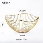 Metal Fruit Bowl Manufacturer - Creative Golden Hollow Stainless Steel Home Decoration Dry Fruit Candy