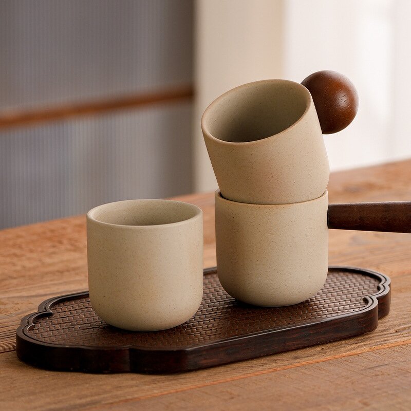 Clay Espresso Cup Manufacturer - Handmade Japanese Style Unique Handle Home Party Personalized Stoneware