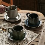 Ceramic Coffee Cup Set Manufacturer - Vintage Latte for Cafe Restaurant Office Drinking