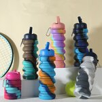 Silicone Water Bottle Manufacturer - Eco-friendly Outdoor Sports Foldable BPA FREE Safe Rainbow for Students