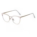 Glasses Manufacturer - Latest Design Cat Eye Metal Gold Frames Fashion Optical Eyewear for Women Blue Light Blocking